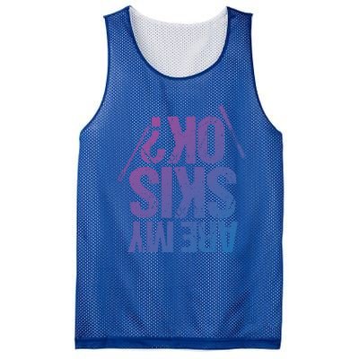 Are My Ski Ok? Skiing Snow Mountain Winter Great Gift Mesh Reversible Basketball Jersey Tank