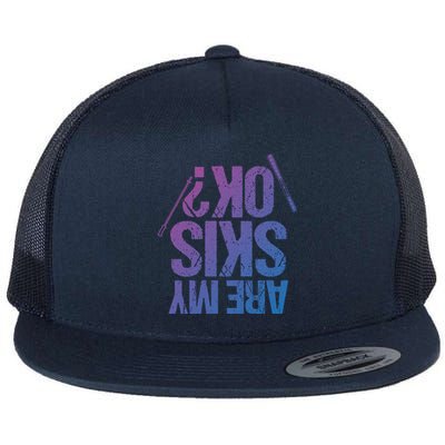 Are My Ski Ok? Skiing Snow Mountain Winter Great Gift Flat Bill Trucker Hat