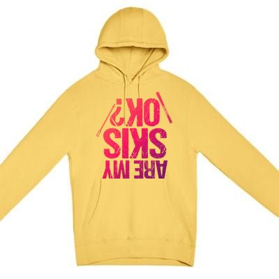 Are My Ski Ok? Skiing Snow Mountain Winter Great Gift Premium Pullover Hoodie