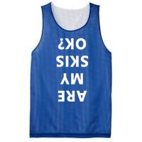 Are My Skis Okay Winter Funny Skiing Funny Gift Mesh Reversible Basketball Jersey Tank