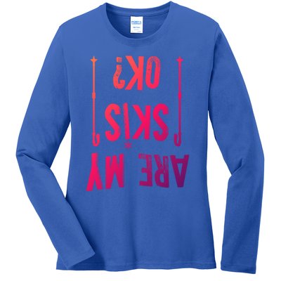 Are My Skis Ok?Skier Skiing Mountains Winter Sports Ski Fan Great Gift Ladies Long Sleeve Shirt