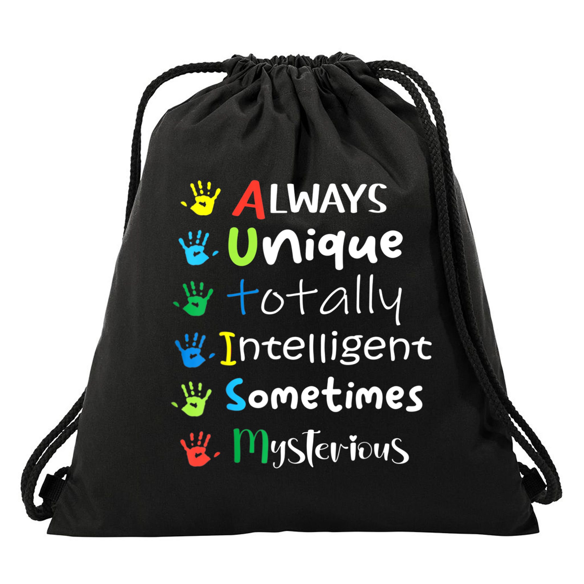 Autism Mom Shirt Autism Awareness Shirt Autistic Boys Girls Drawstring Bag