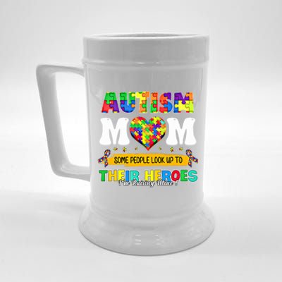 Autism Mom Some People Look Up Their Heroes IM Raising Mine Great Gift Beer Stein