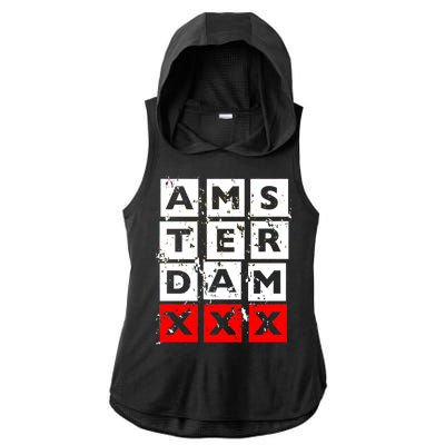 Amsterdam Red Light District Ladies PosiCharge Tri-Blend Wicking Draft Hoodie Tank