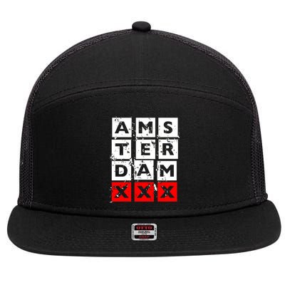 Amsterdam Red Light District 7 Panel Mesh Trucker Snapback Hat