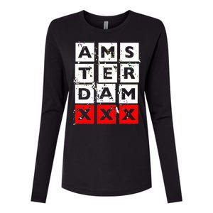 Amsterdam Red Light District Womens Cotton Relaxed Long Sleeve T-Shirt