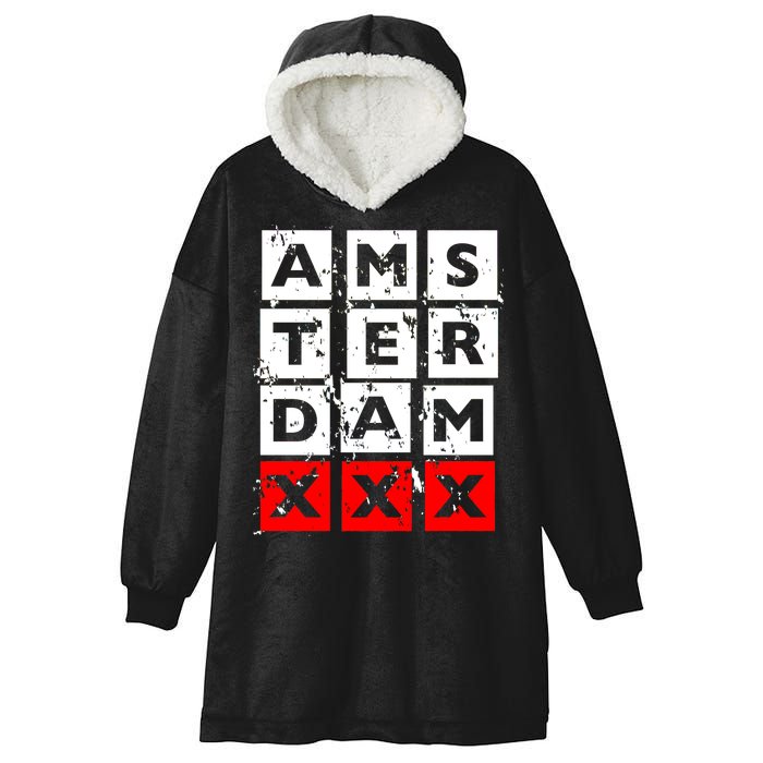 Amsterdam Red Light District Hooded Wearable Blanket