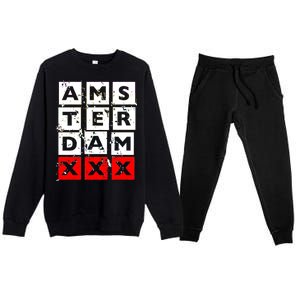 Amsterdam Red Light District Premium Crewneck Sweatsuit Set