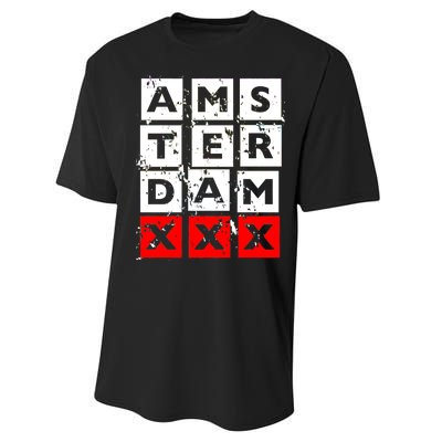 Amsterdam Red Light District Performance Sprint T-Shirt