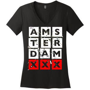 Amsterdam Red Light District Women's V-Neck T-Shirt