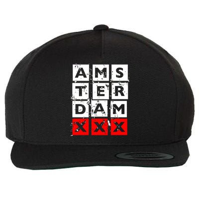 Amsterdam Red Light District Wool Snapback Cap