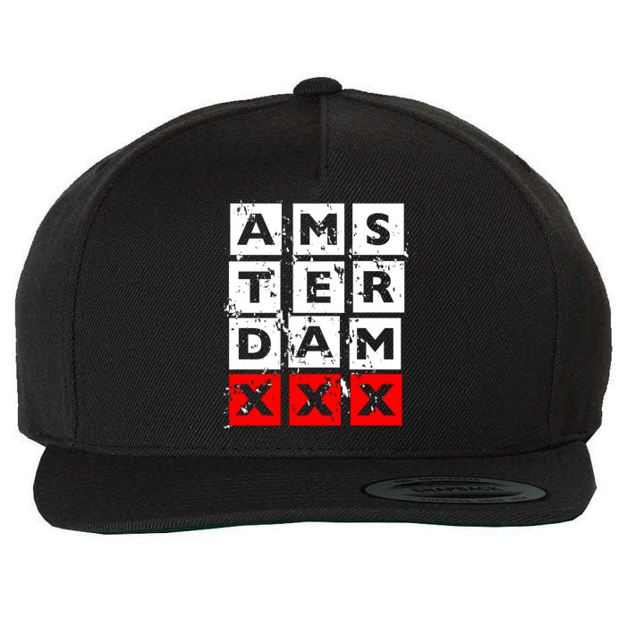 Amsterdam Red Light District Wool Snapback Cap