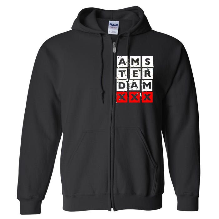 Amsterdam Red Light District Full Zip Hoodie