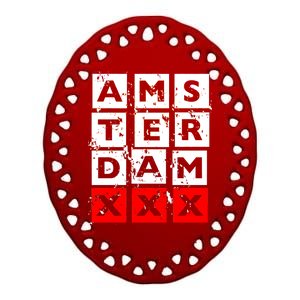 Amsterdam Red Light District Ceramic Oval Ornament