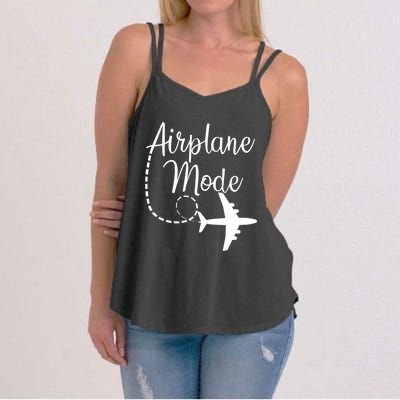 Airplane Mode Traveling Vacation Traveler Adventure Women's Strappy Tank