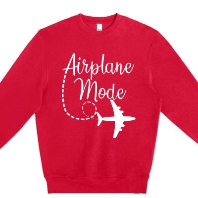 Airplane Mode Traveling Vacation Traveler Adventure Premium Crewneck Sweatshirt