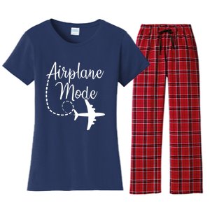 Airplane Mode Traveling Vacation Traveler Adventure Women's Flannel Pajama Set