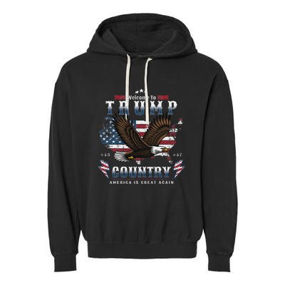 American Made Trump Merchandise Flag Trump 45 47 Trump 2025 Garment-Dyed Fleece Hoodie