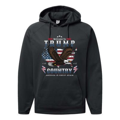 American Made Trump Merchandise Flag Trump 45 47 Trump 2025 Performance Fleece Hoodie