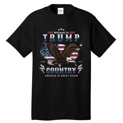 American Made Trump Merchandise Flag Trump 45 47 Trump 2025 Tall T-Shirt