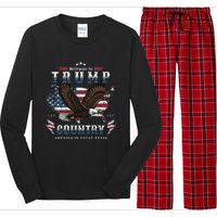 American Made Trump Merchandise Flag Trump 45 47 Trump 2025 Long Sleeve Pajama Set