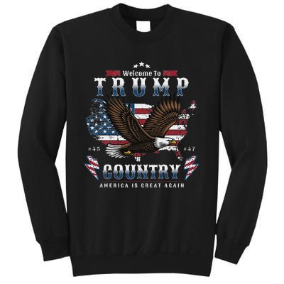 American Made Trump Merchandise Flag Trump 45 47 Trump 2025 Tall Sweatshirt