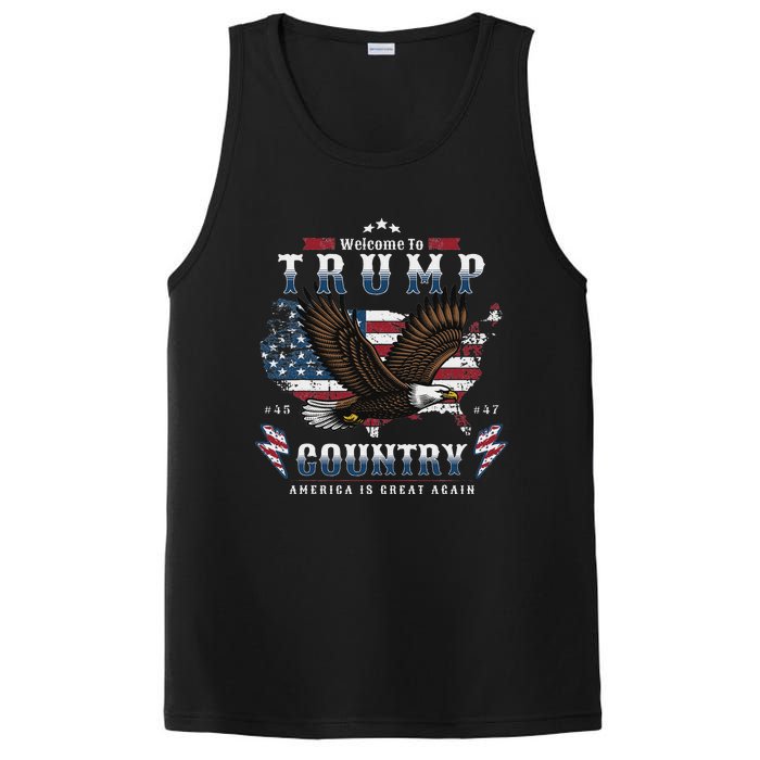 American Made Trump Merchandise Flag Trump 45 47 Trump 2025 PosiCharge Competitor Tank