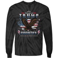 American Made Trump Merchandise Flag Trump 45 47 Trump 2025 Tie-Dye Long Sleeve Shirt