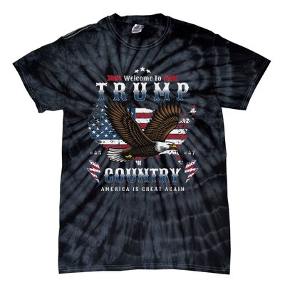 American Made Trump Merchandise Flag Trump 45 47 Trump 2025 Tie-Dye T-Shirt