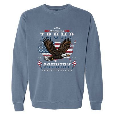 American Made Trump Merchandise Flag Trump 45 47 Trump 2025 Garment-Dyed Sweatshirt