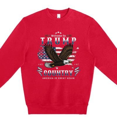 American Made Trump Merchandise Flag Trump 45 47 Trump 2025 Premium Crewneck Sweatshirt