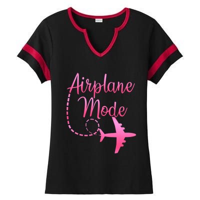 Airplane Mode Traveling Vacation And Meaningful Gift Ladies Halftime Notch Neck Tee