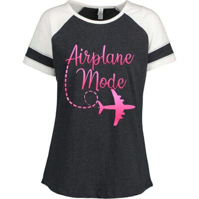 Airplane Mode Traveling Vacation And Meaningful Gift Enza Ladies Jersey Colorblock Tee