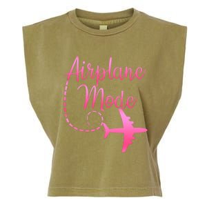 Airplane Mode Traveling Vacation And Meaningful Gift Garment-Dyed Women's Muscle Tee