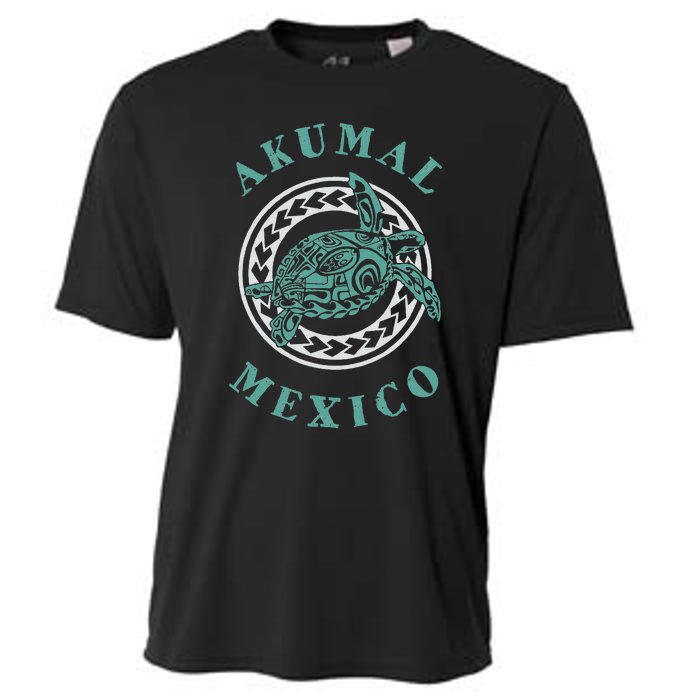 Akumal Mexico Tribal Tattoo Sea Turtle Cooling Performance Crew T-Shirt