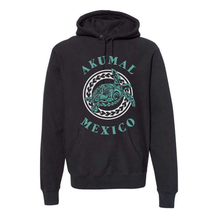 Akumal Mexico Tribal Tattoo Sea Turtle Premium Hoodie