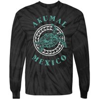 Akumal Mexico Tribal Tattoo Sea Turtle Tie-Dye Long Sleeve Shirt