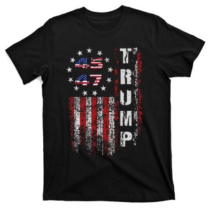 American Made Trump Merchandise Flag Trump 45 47 Trump 2025 Gift T-Shirt