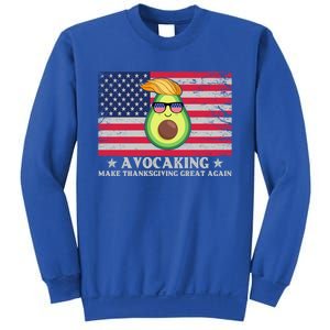 Avocaking Make Thanksgiving Great Again U S Flag Distressed Cute Gift Sweatshirt