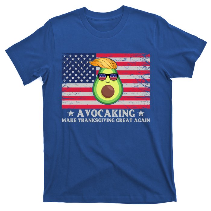 Avocaking Make Thanksgiving Great Again U S Flag Distressed Cute Gift T-Shirt