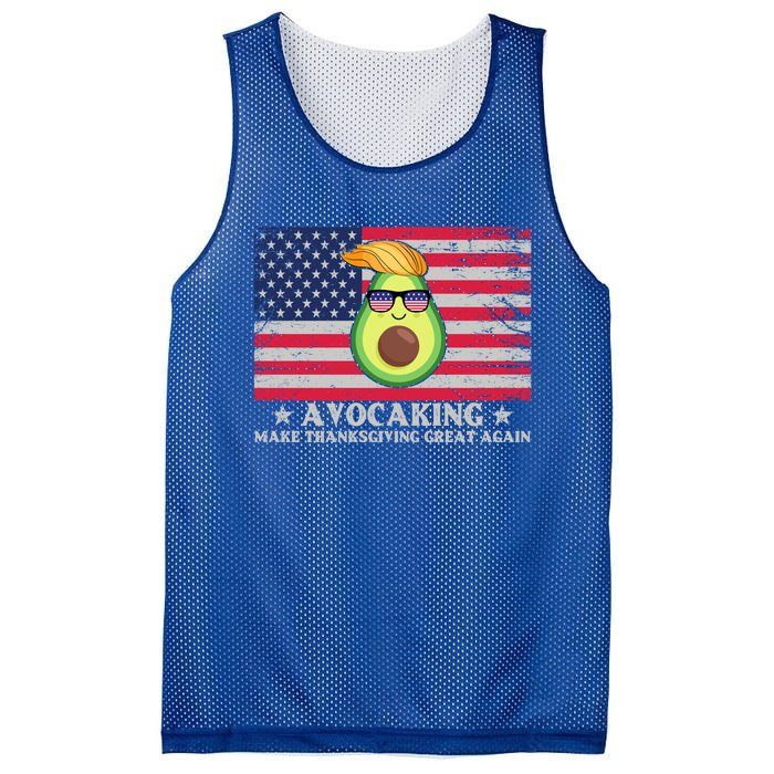 Avocaking Make Thanksgiving Great Again U S Flag Distressed Cute Gift Mesh Reversible Basketball Jersey Tank