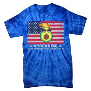 Avocaking Make Thanksgiving Great Again U S Flag Distressed Cute Gift Tie-Dye T-Shirt