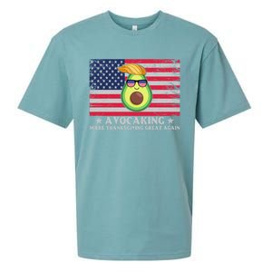 Avocaking Make Thanksgiving Great Again U S Flag Distressed Cute Gift Sueded Cloud Jersey T-Shirt