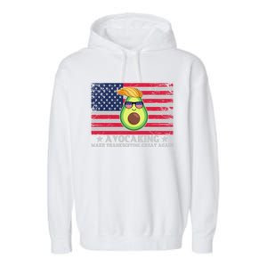 Avocaking Make Thanksgiving Great Again U S Flag Distressed Cute Gift Garment-Dyed Fleece Hoodie