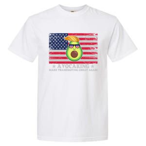 Avocaking Make Thanksgiving Great Again U S Flag Distressed Cute Gift Garment-Dyed Heavyweight T-Shirt