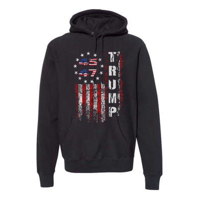 American Made Trump Merchandise Flag Trump 45 47 Trump 2025 Premium Hoodie