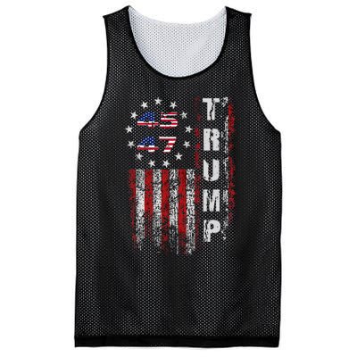 American Made Trump Merchandise Flag Trump 45 47 Trump 2025 Mesh Reversible Basketball Jersey Tank