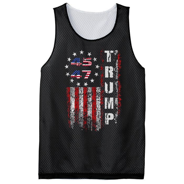 American Made Trump Merchandise Flag Trump 45 47 Trump 2025 Mesh Reversible Basketball Jersey Tank