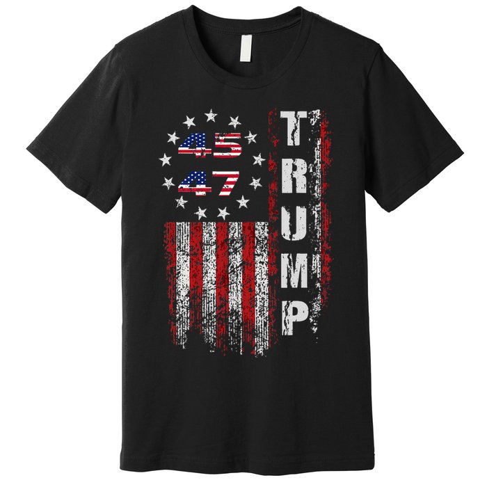 American Made Trump Merchandise Flag Trump 45 47 Trump 2025 Premium T-Shirt