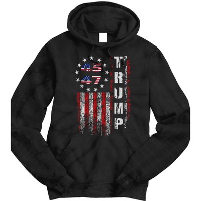 American Made Trump Merchandise Flag Trump 45 47 Trump 2025 Tie Dye Hoodie